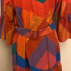 NWT FarmRio multi-colored asymmetric dress.